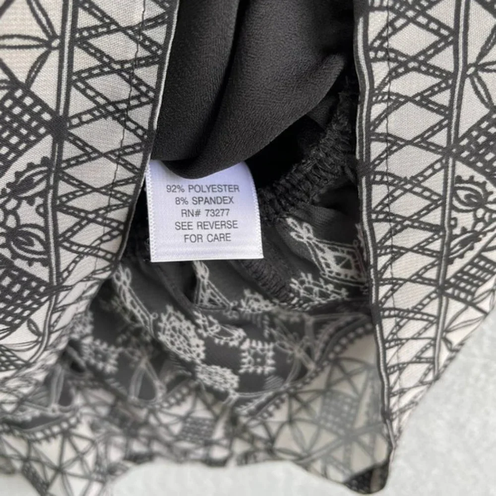 Apt. 9 Sleeveless Blouse Black Sleeveless Round Neck beaded Tie Back S - Picture 4 of 8